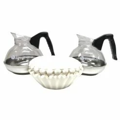 BUNN® 2 Bunn Easy Pour Pots (Black) & 100 12-Cup Filters