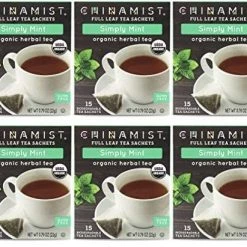 China Mist - Simply Mint Herbal Full Leaf Tea Sachet, 15 Count Box - Biodegradable And Individually Wrapped (6 Pack)