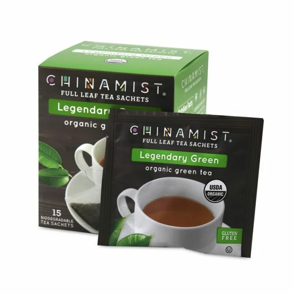 China Mist - Legendary Green Organic Black Full Leaf Tea Sachet, 15 Count Box 3 China Mist - Legendary Green Organic Black Full Leaf Tea Sachet, 15 Count Box