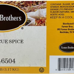 Farmer Brothers Barbecue Spice, 7 Lbs - Original Cain's Blend! -coffee Sales Store 7846504 ingredients