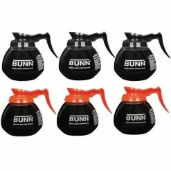 BUNN® BUNN 42401.0106 : Coffee Decanter Case Of 6 Glass Pots (3 Regular, 3 Decaf)