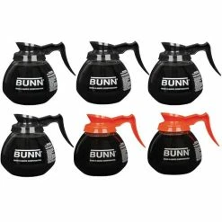 BUNN® BUNN 42401.0106 : Coffee Decanter Case Of 6 Glass Pots (4 Regular, 2 Decaf)