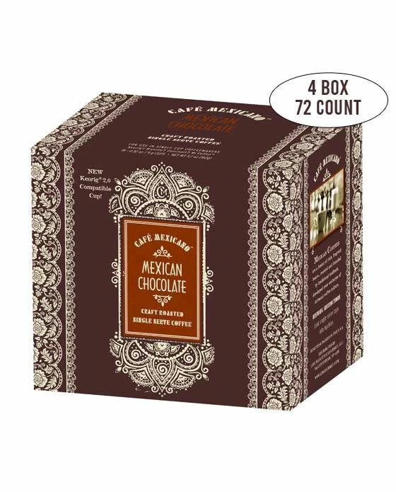 Cafe Mexicano Mexican Chocolate Coffee KCups, 4/18ct (Total 72 Cups) 3 Cafe Mexicano Mexican Chocolate Coffee KCups, 4/18ct (Total 72 Cups)
