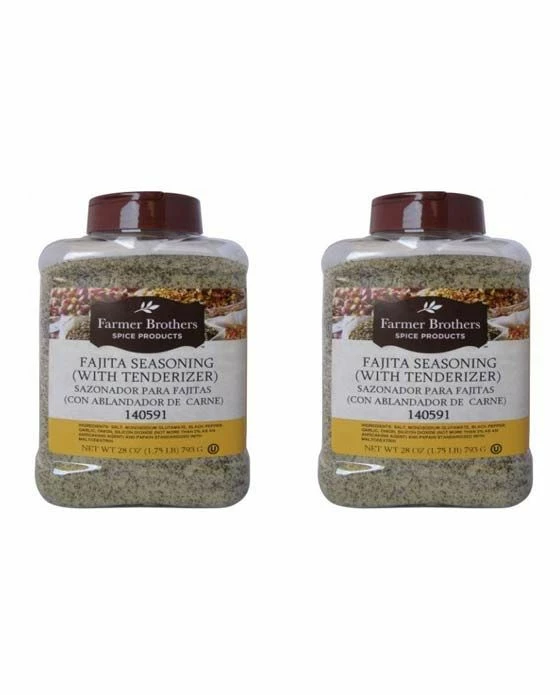Farmer Brothers Fajita Seasoning (With Tenderizer), 1.75 Lb 2 Bottles 3 Farmer Brothers Fajita Seasoning (With Tenderizer), 1.75 Lb 2 Bottles