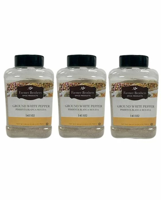 Farmer Brothers Ground White Pepper (3 Bottles/1 Lb 2 Oz Ea.) 3 Farmer Brothers Ground White Pepper (3 Bottles/1 Lb 2 Oz Ea.)