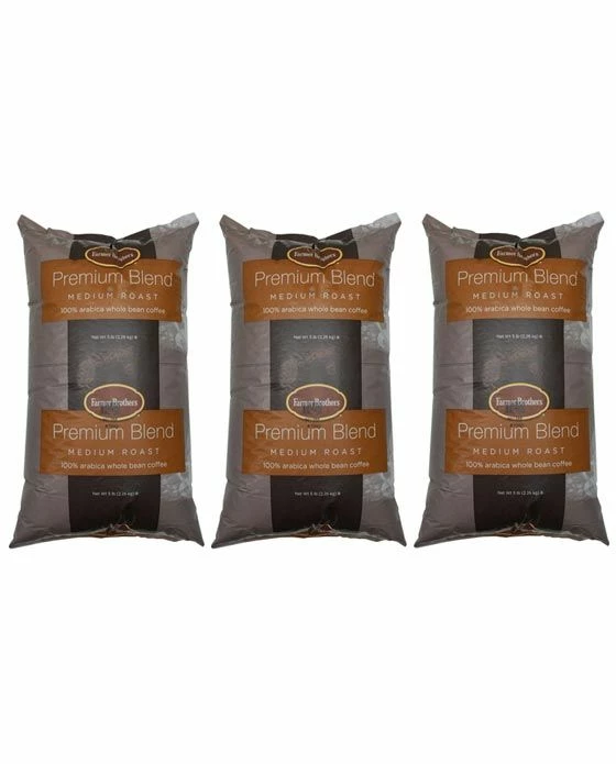 Farmer Brothers Medium Roast 100% Arabica Bean (3 Bags/5 Lbs Ea.) 3 Farmer Brothers Medium Roast 100% Arabica Bean (3 Bags/5 Lbs Ea.)