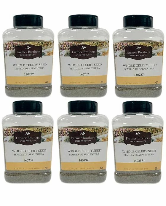 Farmer Brothers Whole Celery Seed (6 Bottles/1 Lb Ea.) 2 Farmer Brothers Whole Celery Seed (6 Bottles/1 Lb Ea.)