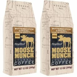 Harry & David Moose Munch Butterscotch Caramel Ground Gourmet Coffee 2 Bags