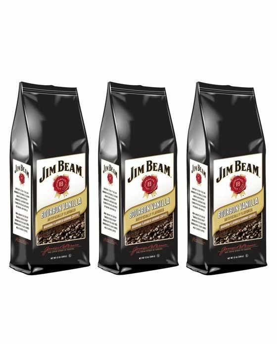 Jim Beam Bourbon Vanilla Bourbon Flavored Ground Coffee, 3 Bags (12 Oz Ea.) 3 Jim Beam Bourbon Vanilla Bourbon Flavored Ground Coffee, 3 Bags (12 Oz Ea.)