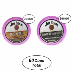 Jim Beam Dark Roast Bourbon 30 Cups &Spiced HoneySingle Serve 30 Cups