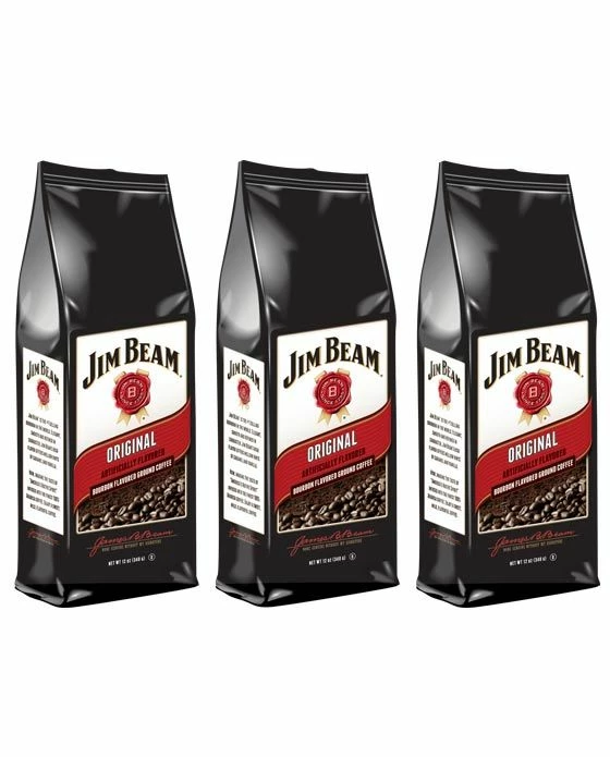 Jim Beam Original Bourbon Flavored Ground Coffee, 3 Bags (12 Oz Ea.) 3 Jim Beam Original Bourbon Flavored Ground Coffee, 3 Bags (12 Oz Ea.)