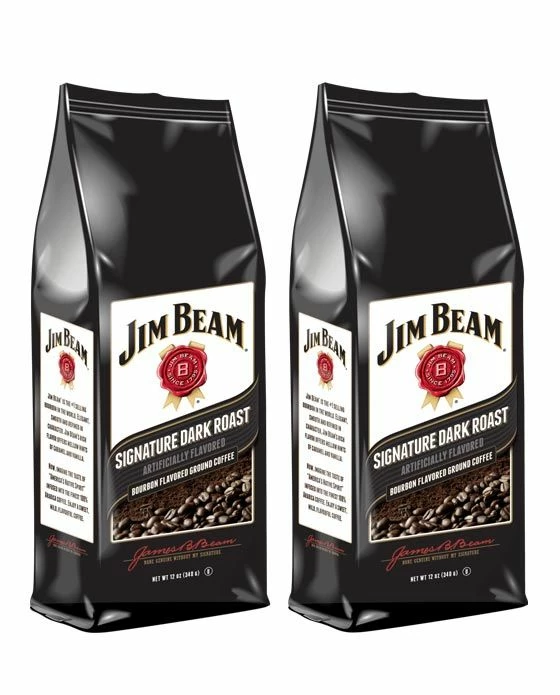 Jim Beam Signature Dark Roast Bourbon Flavored Ground Coffee, 2 Bags (12 Oz Ea.) 3 Jim Beam Signature Dark Roast Bourbon Flavored Ground Coffee, 2 Bags (12 Oz Ea.)