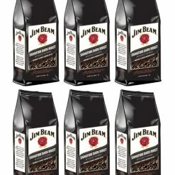 Jim Beam Signature Dark Roast Bourbon Flavored Ground Coffee, 6 Bags (12 Oz Ea.)