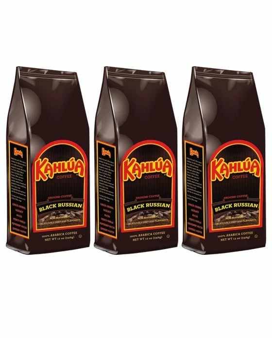 Kahlua Black Russian Gourmet Ground Coffee (3 Bags/12 Oz) 3 Kahlua Black Russian Gourmet Ground Coffee (3 Bags/12 Oz)