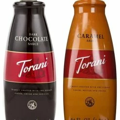 One Torani Dark Chocolate & One Torani Caramel Sauce (64oz Each)
