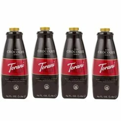 Torani Dark Chocolate Sauce, 4 Bottles/64 Oz Ea. Free Pump Included