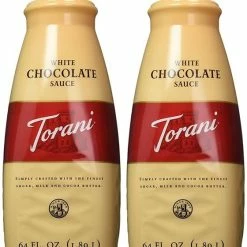 Torani White Chocolate Sauce, 2 Bottles/64 Oz Ea. Free Pump Included