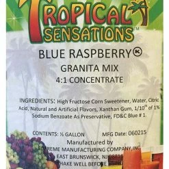 Tropical Sensations - Blue Raspbery Granita Mix, 6 Bottles 64 Oz Each
