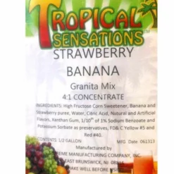 Tropical Sensations - Strawberry Banana Granita Mix, 6 Bottles 64 Oz Ea