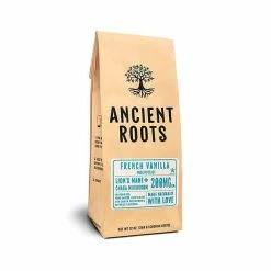 Ancient Roots French Vanilla Flavored Mushroom Coffee - French Vanilla Coffee By Corim Premium Blends (12 Ounces)
