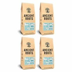 Ancient Roots French Vanilla Flavored Mushroom Coffee By Corim Premium Blends 4/12 Oz Bags