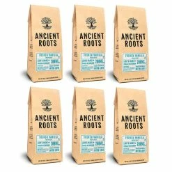 Ancient Roots French Vanilla Flavored Mushroom Coffee By Corim Premium Blends 6/12 Oz Bags