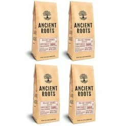 Ancient Roots Sea Salted Caramel Flavored Mushroom Medium Roast Ground Coffee, 4/12 Oz Bags