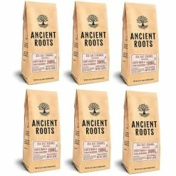 Ancient Roots Sea Salted Caramel Flavored Mushroom Medium Roast Ground Coffee, 6/12 Oz Bags