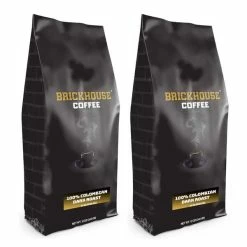 Brickhouse Ground Coffee, BRICKHOUSE Blend: 100% Colombian Dark Roast, 2/12 Oz Bags