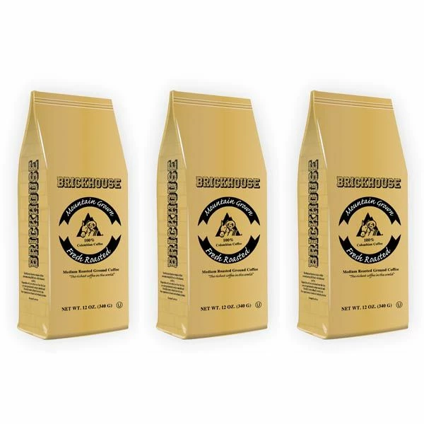 Brickhouse 100% Colombian Ground Coffee, 3/12 Oz Bags 3 Brickhouse 100% Colombian Ground Coffee, 3/12 Oz Bags