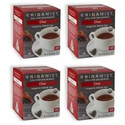 China Mist - Chai Organic Black Full Leaf Tea Sachet, 4 Boxes 15 Count Each