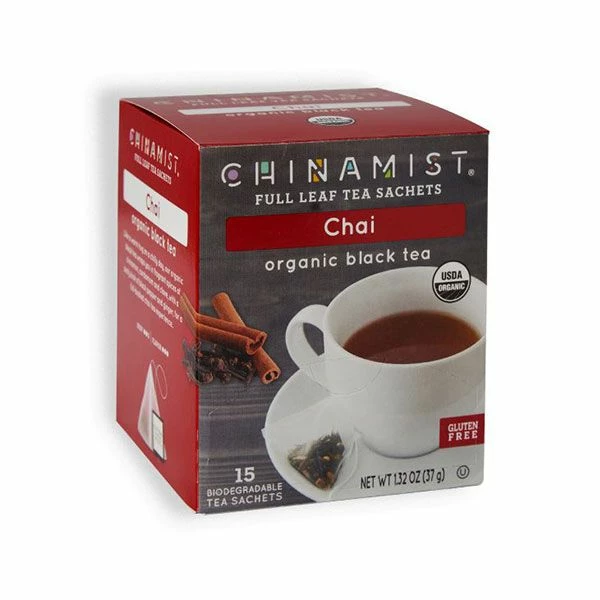 China Mist - Chai Organic Black Full Leaf Tea Sachet, 15 Count Box - Biodegradable And Individually Wrapped 3 China Mist - Chai Organic Black Full Leaf Tea Sachet, 15 Count Box - Biodegradable And Individually Wrapped