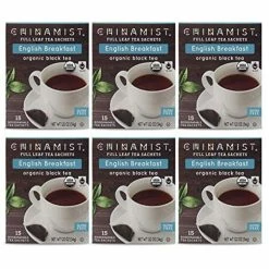 China Mist - English Breakfast Organic Black Full Leaf Tea Sachet, 15 Count Box - Biodegradable And Individually Wrapped (6 Pack)