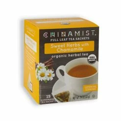 China Mist - Organic Sweet Herbs With Chamomile Herbal Tea Sachets, 15 Count Box