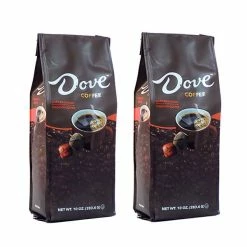 Dove Dark Chocolate, Naturally And Artificially Flavored Ground Coffee, 2/10 Oz Bags