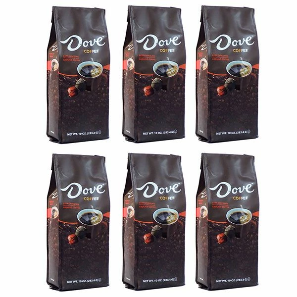 Dove Dark Chocolate, Naturally And Artificially Flavored Ground Coffee, 6/10 Oz Bags 3 Dove Dark Chocolate, Naturally And Artificially Flavored Ground Coffee, 6/10 Oz Bags