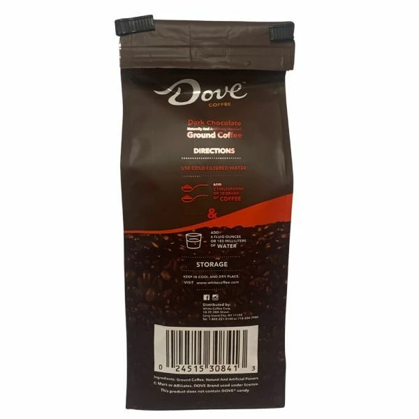 Dove Dark Chocolate, Naturally And Artificially Flavored Ground Coffee, 6/10 Oz Bags 6 Dove Dark Chocolate, Naturally And Artificially Flavored Ground Coffee, 6/10 Oz Bags - Image 4
