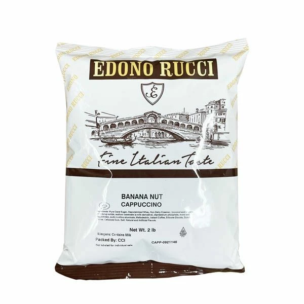 Edono Rucci Banana Nut Powdered Cappuccino Mix, 6/2 Lb Bags 4 Edono Rucci Banana Nut Powdered Cappuccino Mix, 6/2 Lb Bags - Image 2