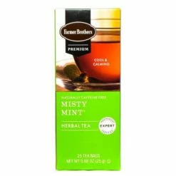 Farmer Brothers Premium: Misty Mint Hot Tea, 6/25 Ct Tea Boxes -coffee Sales Store fbmisty mint3 2