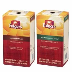 Folgers 2 Liter 100% Colombian Regular And Decaf Liquid Coffee (1 Box Ea.)