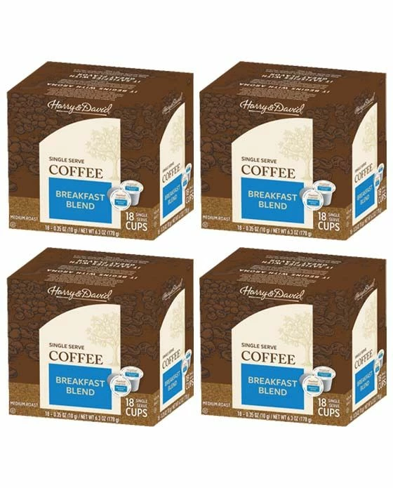 Harry & David Breakfast Blend Coffee Single Serve Cups, 4/18 Count 3 Harry & David Breakfast Blend Coffee Single Serve Cups, 4/18 Count
