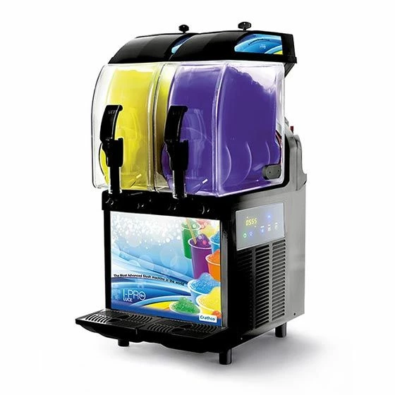 Crathco I-PRO 2E W/ LIGHT (1206-003) Black 16'' Countertop Double 2.9 Gallon Granita / Slushy / Frozen Beverage Dispenser With Lighted Front Panel And Electronic Controls, 115V 3 Crathco I-PRO 2E W/ LIGHT (1206-003) Black 16'' Countertop Double 2.9 Gallon Granita / Slushy / Frozen Beverage Dispenser With Lighted Front Panel And Electronic Controls, 115V