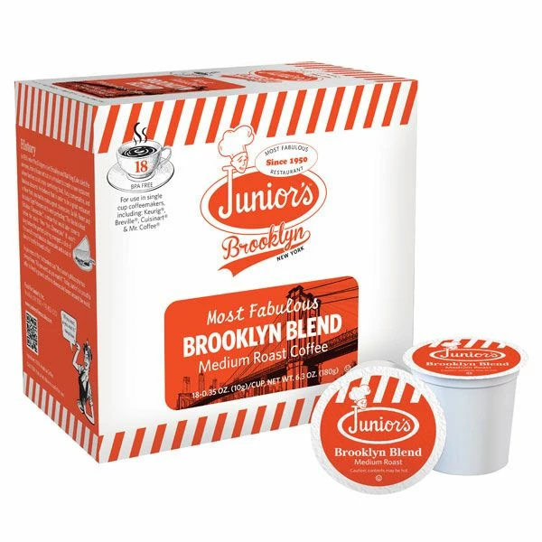 Junior's Most Fabulous Brooklyn Blend, Medium Roast Single Single Serve 2/18 Ct 3 Junior's Most Fabulous Brooklyn Blend, Medium Roast Single Single Serve 2/18 Ct