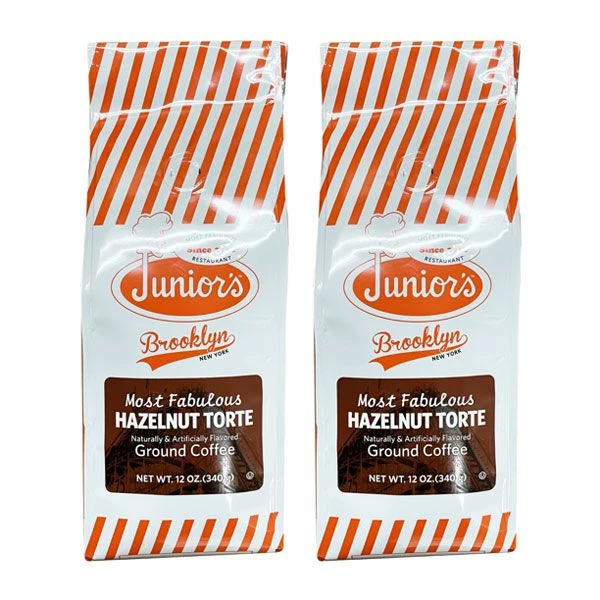 Junior's Most Fabulous Hazelnut Torte, Medium Roast Ground Coffee, 2/12 Oz Bags 3 Junior's Most Fabulous Hazelnut Torte, Medium Roast Ground Coffee, 2/12 Oz Bags