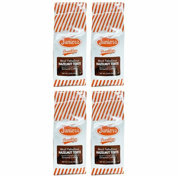 Junior's Most Fabulous Hazelnut Torte, Medium Roast Ground Coffee, 4/12 Oz Bags 3 Junior's Most Fabulous Hazelnut Torte, Medium Roast Ground Coffee, 4/12 Oz Bags