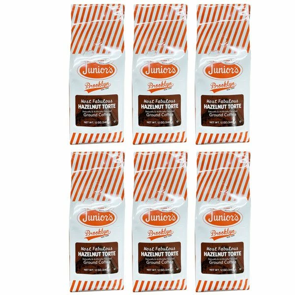 Junior's Most Fabulous Hazelnut Torte, Medium Roast Ground Coffee, 6/12 Oz Bags 3 Junior's Most Fabulous Hazelnut Torte, Medium Roast Ground Coffee, 6/12 Oz Bags