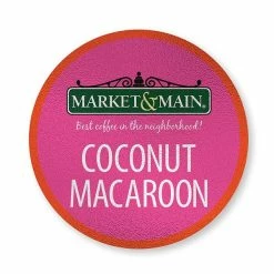Market & Main Coconut Macaroon Single Serve Coffee Cups, 2 Boxes (24 Cups) -coffee Sales Store market main onecup coconut macaroon compatible with keurig k cup brewers 12 count2 2