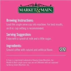 Market & Main Coconut Macaroon Single Serve Coffee Cups, 2 Boxes (24 Cups) -coffee Sales Store market main onecup coconut macaroon compatible with keurig k cup brewers 12 count5 2