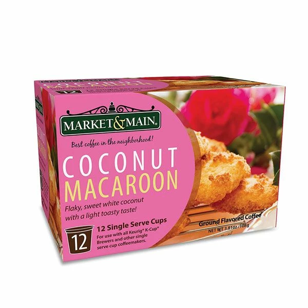 Market & Main Coconut Macaroon Single Serve Coffee Cups, 6 Boxes (72 Cups) 4 Market & Main Coconut Macaroon Single Serve Coffee Cups, 6 Boxes (72 Cups) - Image 2