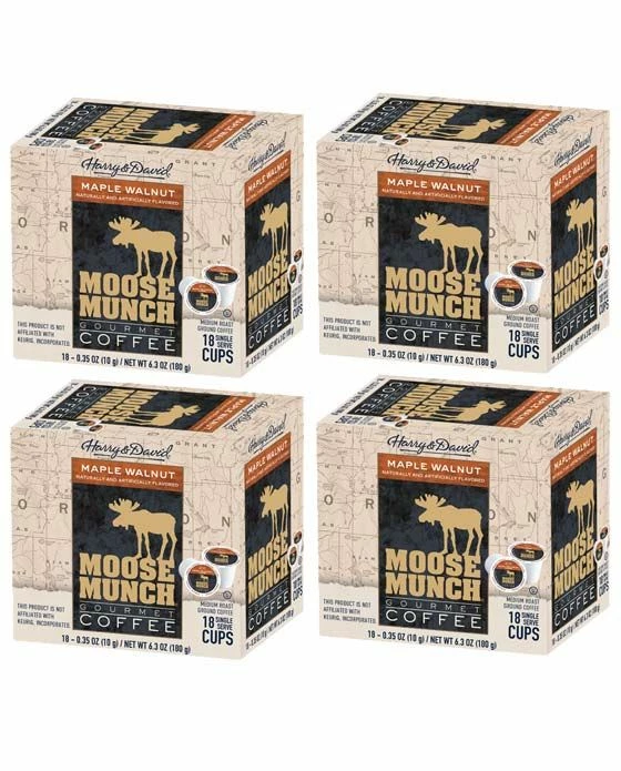 Moose Munch Single Serve Coffee By Harry & David, Maple Walnut, 4/18 Count 3 Moose Munch Single Serve Coffee By Harry & David, Maple Walnut, 4/18 Count